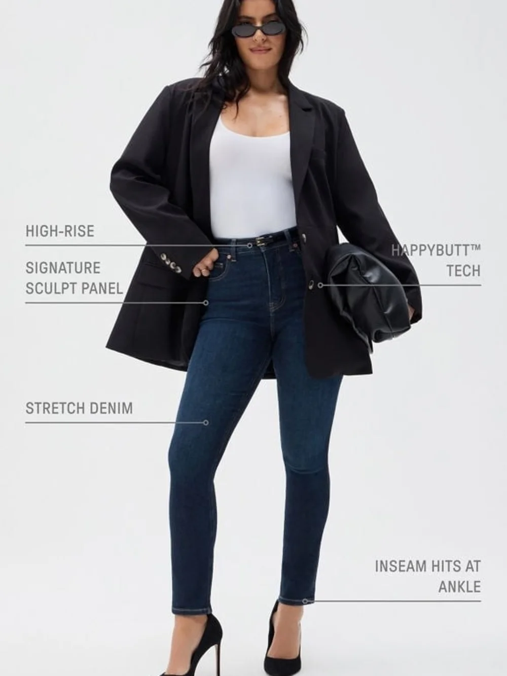 Fabletics High-Rise Dark Blue Skinny Jeans - Women's 27S